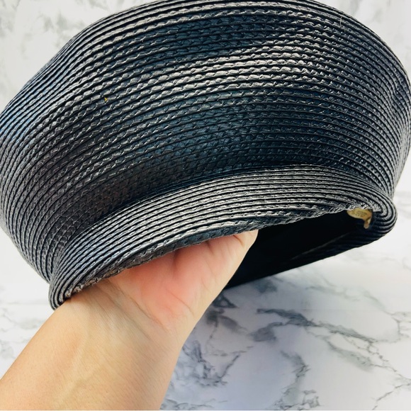 Vintage Black Woven Beret Newsboy Cap - Picture 5 of 9
